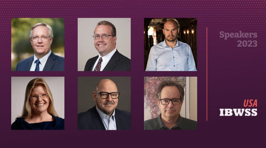 Image: 2023 IBWSS Speakers - from left top Jon Berg, Jason Steffens, Jeff Kozak, Kryss Speegle, Horst Muelle, Bryan Avila